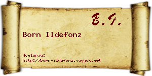 Born Ildefonz névjegykártya